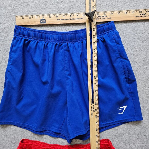 Gymshark Men's Shorts Bundle Size Large 5" Inseam Blue And Red Activewear Set - Picture 2 of 7